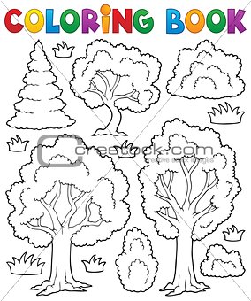 Coloring book tree theme 1