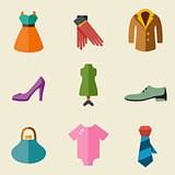 Fashion color icon set