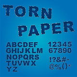 Torn paper font