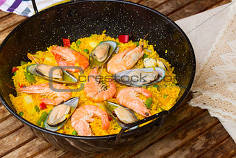 Paella -traditional spanish dish