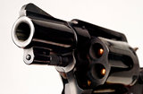 38 Caliber Revolver Pistol Loaded Cylinder Gun Barrel Pointed