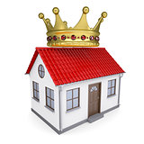 A small house with a crown