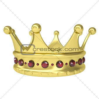 Gold crown decorated with rubies