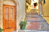 Narrow street. Town of Ventimiglia, Italy.