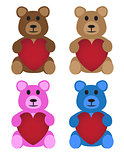 Stuffed Bears With Hearts