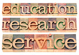 education, research and service
