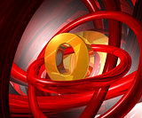 letter o in abstract space