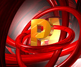 letter p in abstract space