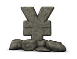 stone yen symbol