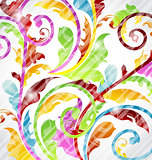 Abstract multicolor ornamental wallpaper, design elements