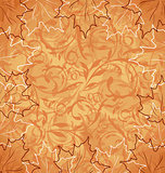 Autumnal maple, seamless floral background
