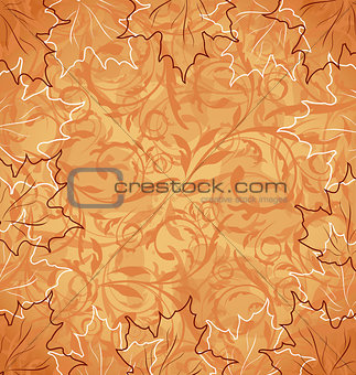 Autumnal maple, seamless floral background