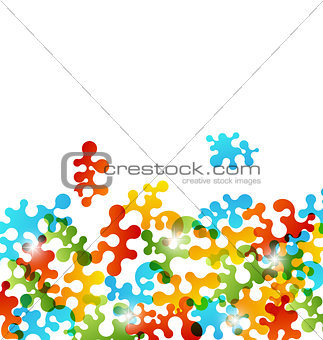 Set colorful figures stylized puzzle