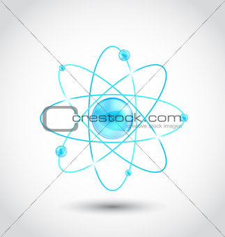 Atom symbol isolated on white background