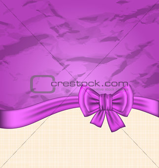 Retro greeting card with gift bow