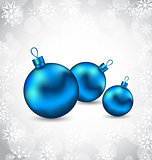 Background with snowflakes and Christmas balls