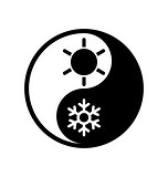 Symbol of climate balance in shape yin-yang