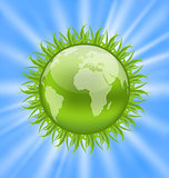 Icon earth with grass, environment symbol