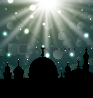 Celebration glowing card for Eid Ul Adha festival