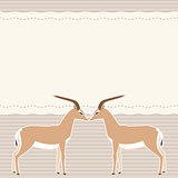 Card with two gazelles