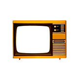 old frame television with isolated screen
