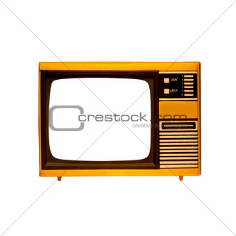 old frame television with isolated screen