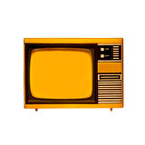 old frame television with isolated