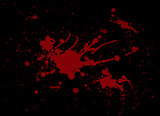 red blood splash painting on Black