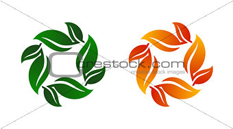 Leaf Bunch Icon Vector Illustration on Both Spring and Fall
