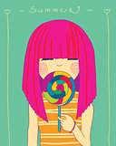 girl and candy