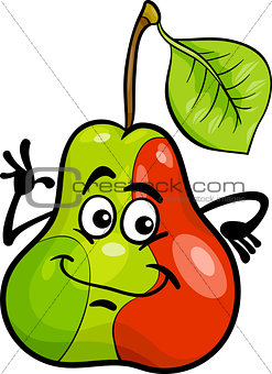 funny pear fruit cartoon illustration