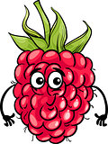 funny raspberry fruit cartoon illustration
