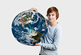 Man holding the planet