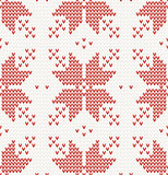 Seamless pattern with Red stars in Norwegian style