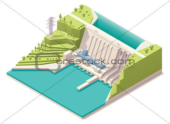 Isometric hydroelectric power station
