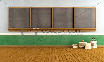 Empty vintage classroom