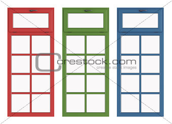 Red green and blue windows