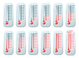Temperature rising thermometers