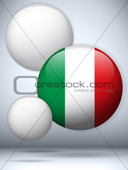 Italy Flag Glossy Button