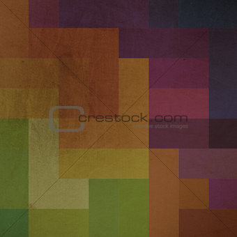 Vintage grunge multiple colored rectangles background.