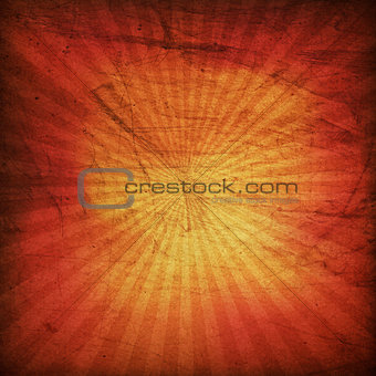 Grunge red sunburst background.