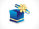 abstract gift box with golden ribbon