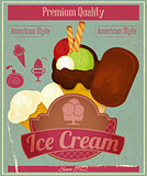 Ice Cream Vintage Card Menu