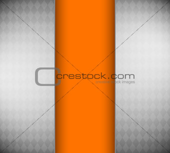 Metallic background with orange card.