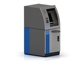 One cash machine ATM of metal 