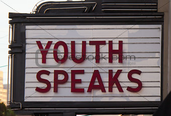 Youth speaks marquee