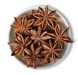 Star anise in plate isolated