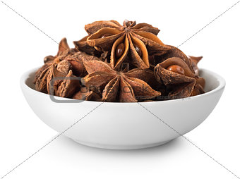Star anise in plate
