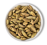 Cardamom in plate isolated