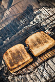 Toasted bread on the grill